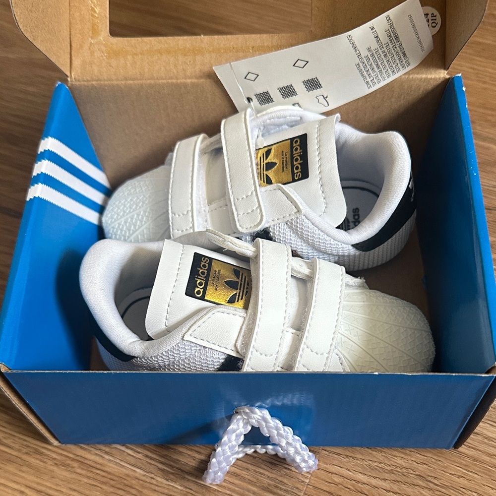 Adidas Baby White Velcro Shoes